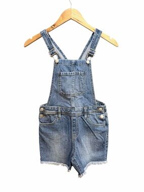 Cat & Jack Girls Denim Short Overalls - Blue